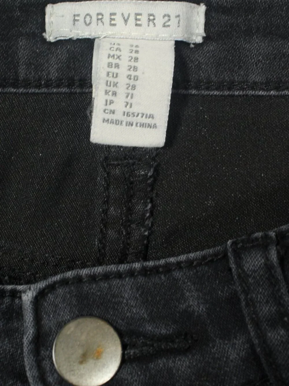Forever 21 Womens Jeans 28x21 Black High Rise Straight Leg Raw Hem Ankle Jeans - Picture 5 of 5